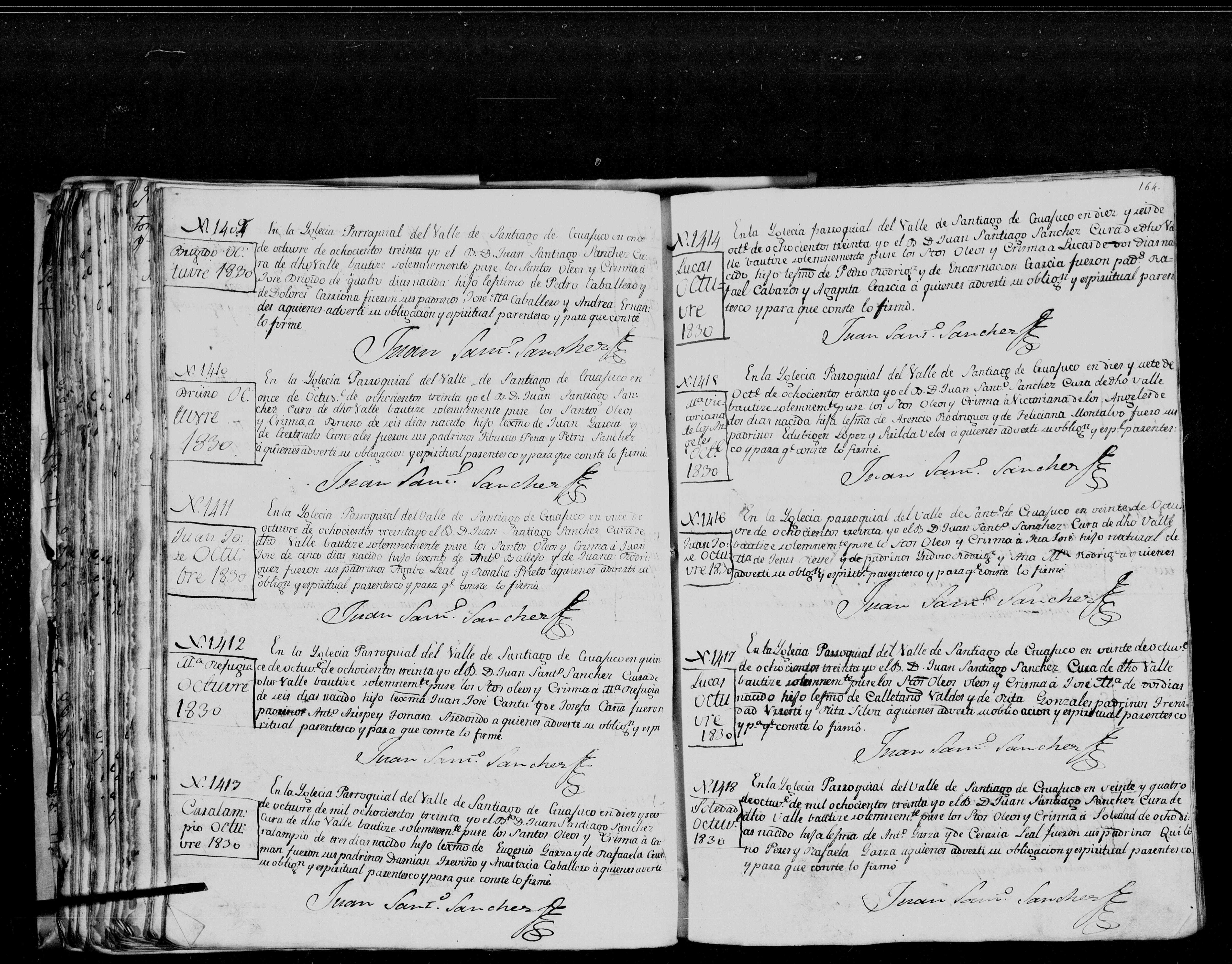 Libro de bautismos de Santiago Apóstol, 1825-1831 (José Antonio García Guajardo)