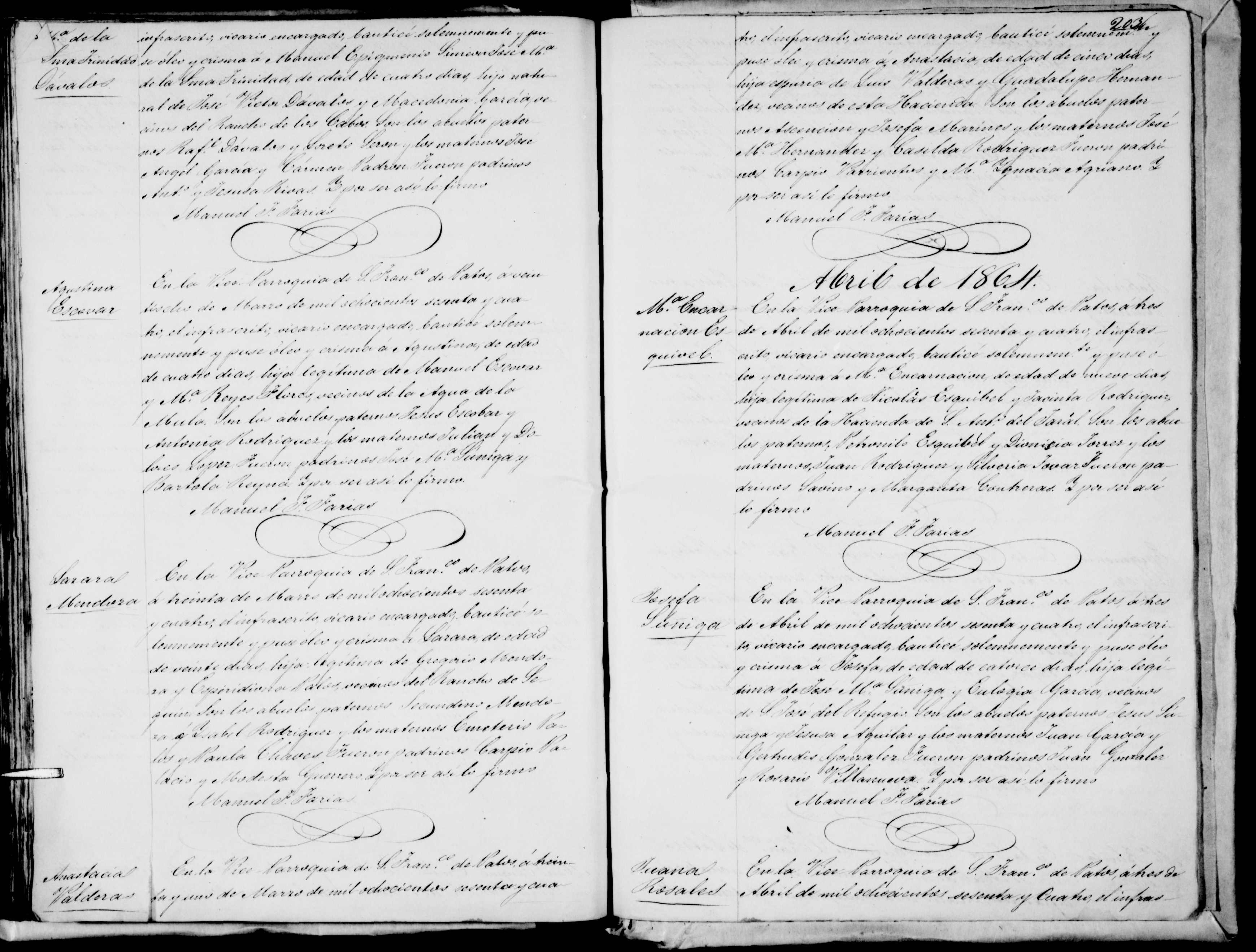 Libro de bautismos de San Francisco de Asís, 1859-1864 (José Antonio García Guajardo)