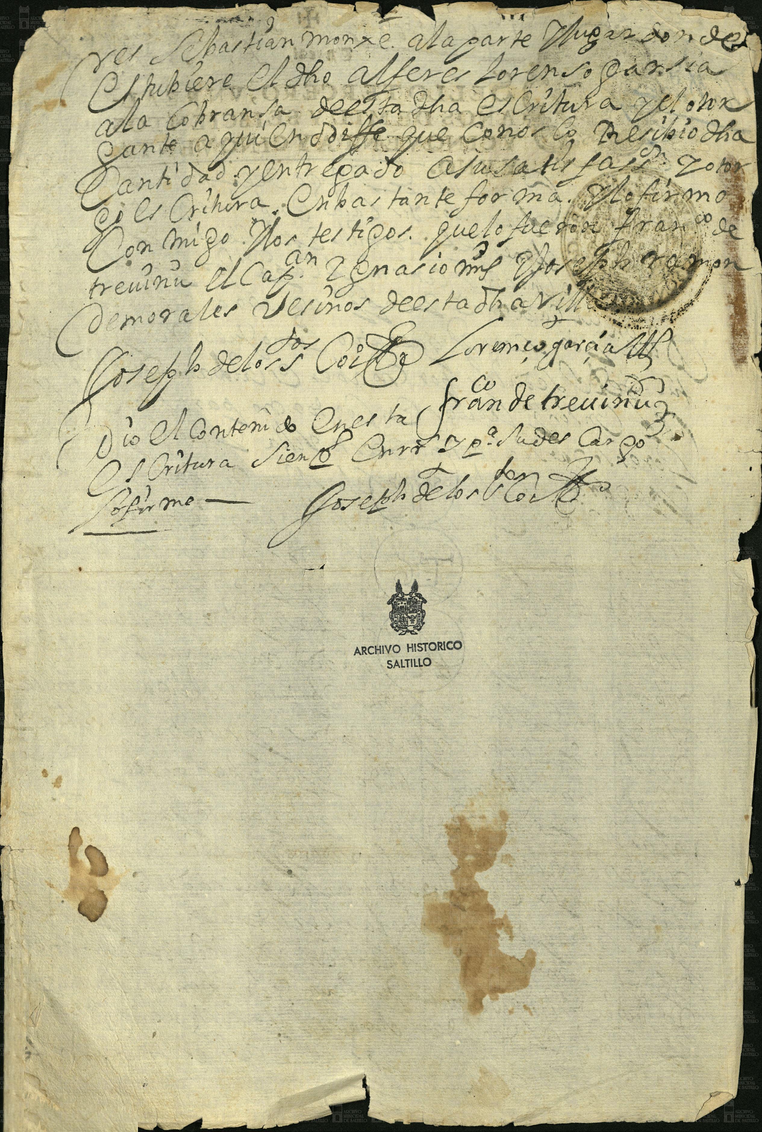 Lorenzo García hipoteca 15 mulas a Sebastián Monje (ficha AMS PM c. 2, e. 4) — imagen 1