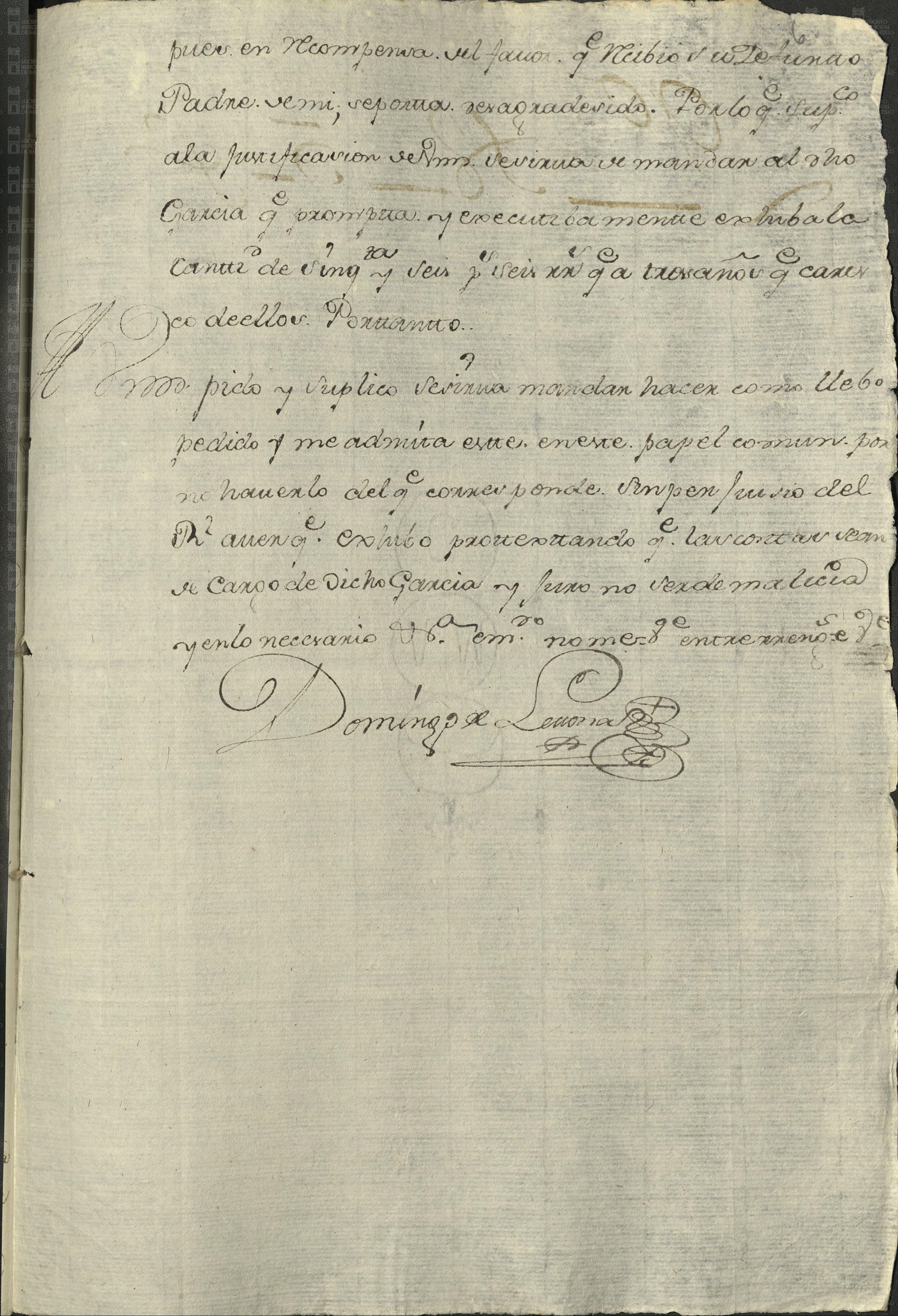 Miguel García y Domingo Letona, cobro por la venta de una casa (ficha AMS PM c. 26, e. 19) — imagen 1