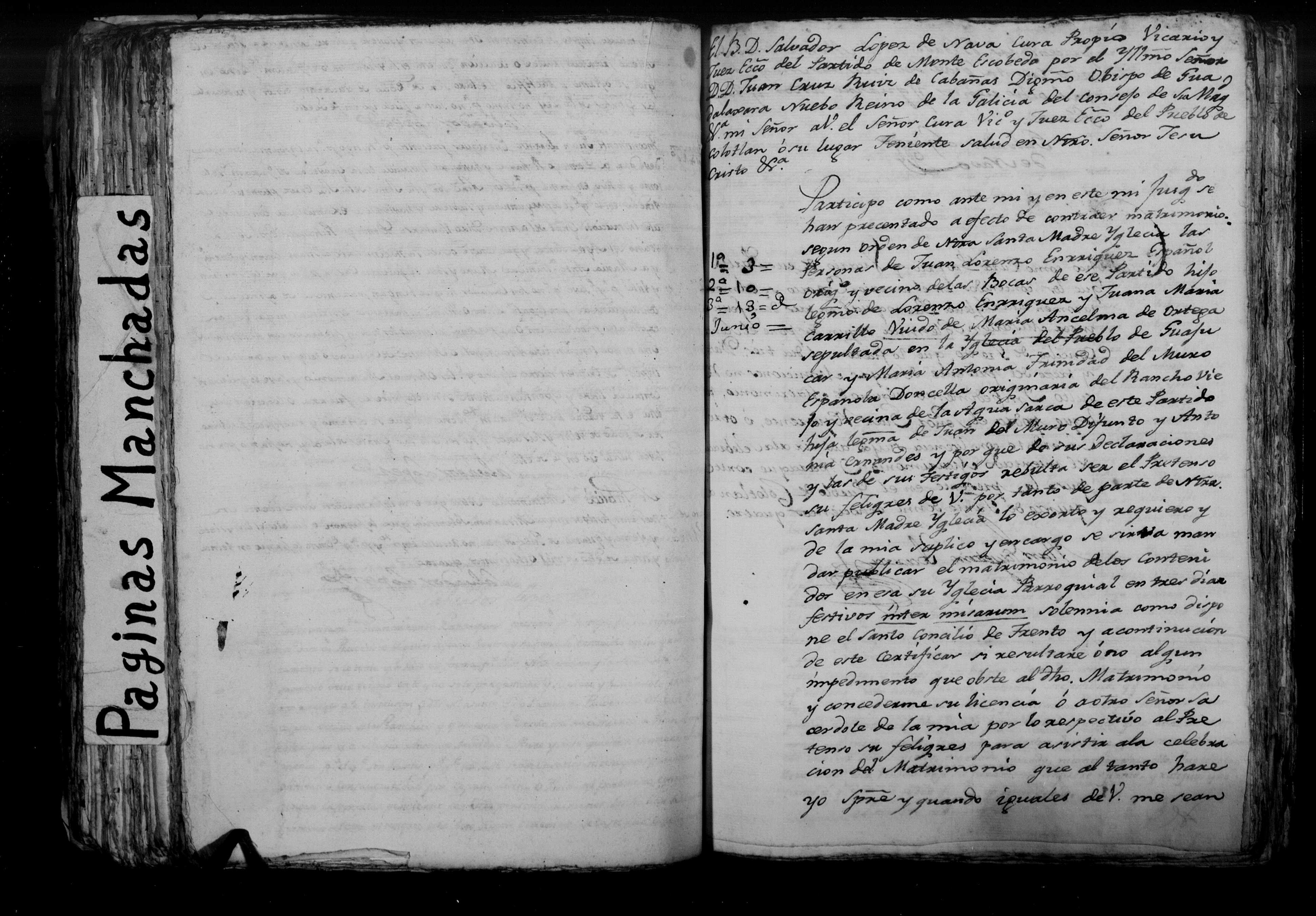 Matrimonio de Juan Lorenzo Enrriquez, Monte Escobedo, 1804